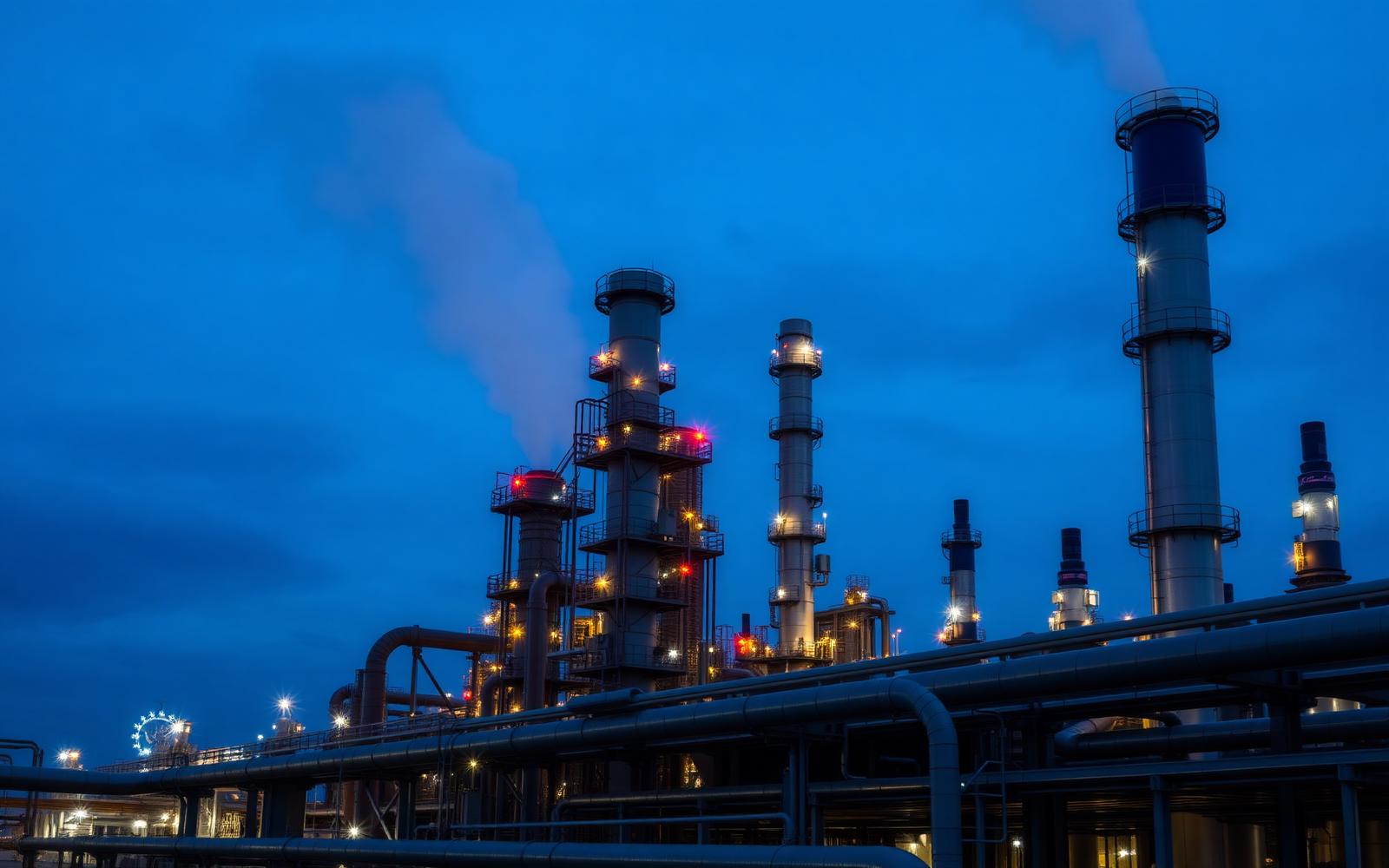 Refinery at blue hour
